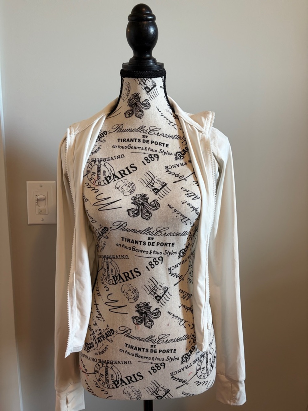 Women's Cream Zip-Front Lightweight Hoodie